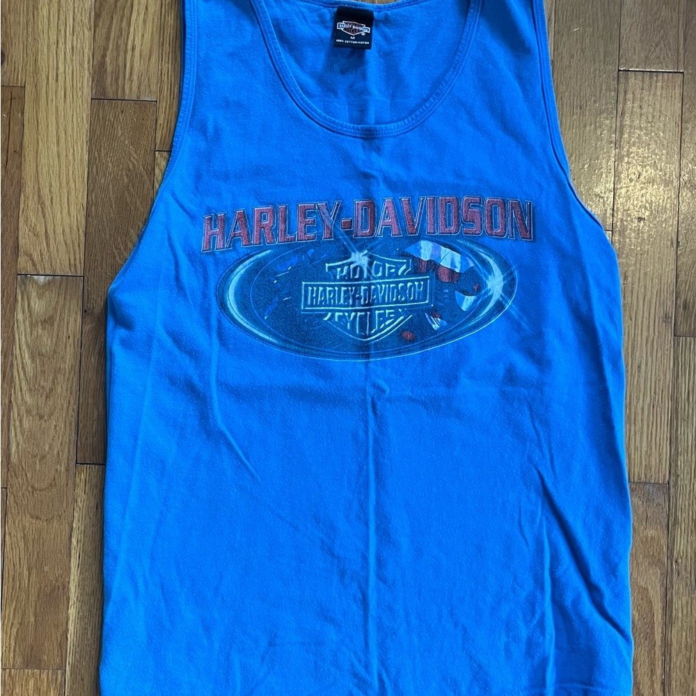Vintage Harley-Davidson Blue Dayton Beach Tank Top